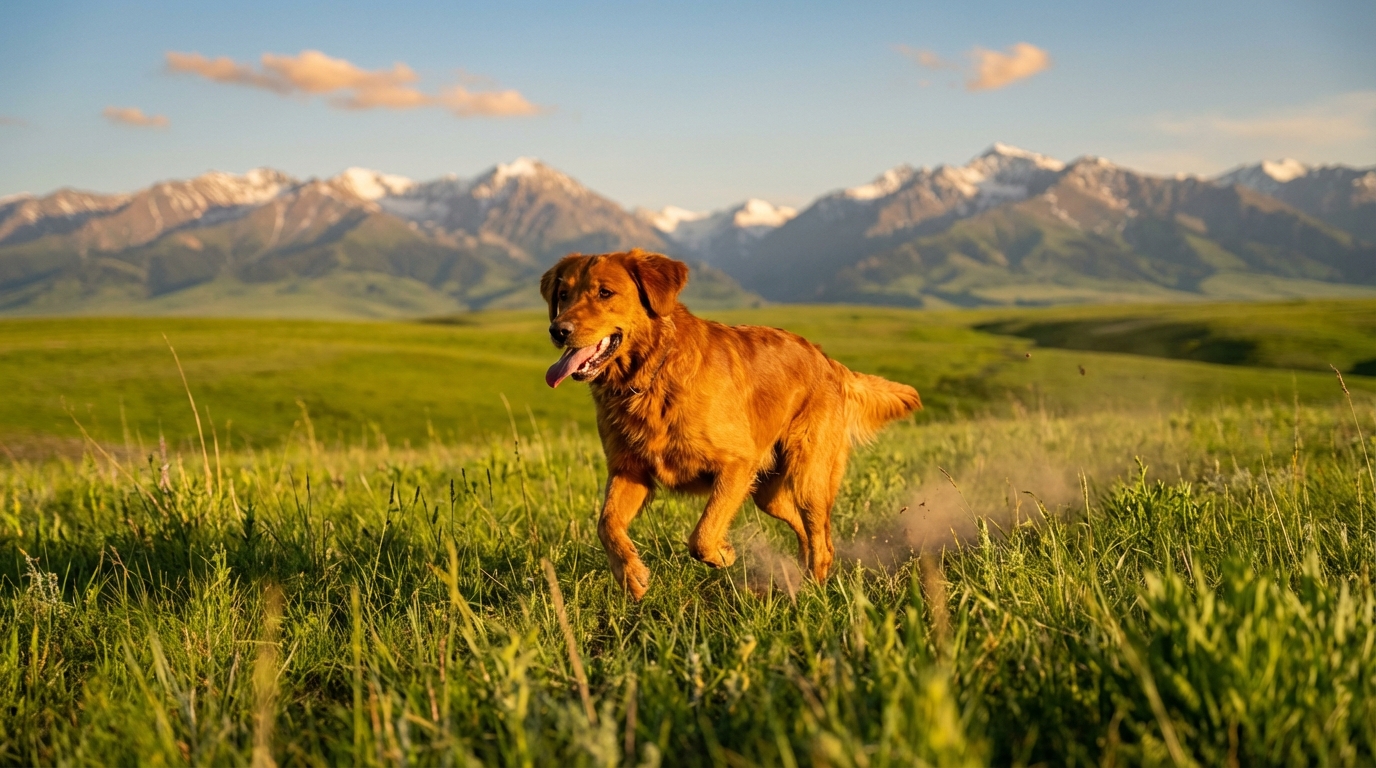 Счастливая собака с кормом Hill's